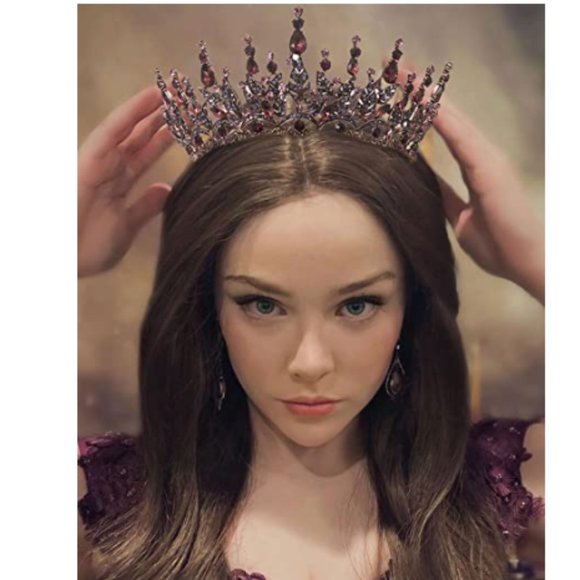 Purple Bronze Baroque Rhinestone Wedding Halloween Prom Crown - Picture 4 of 7